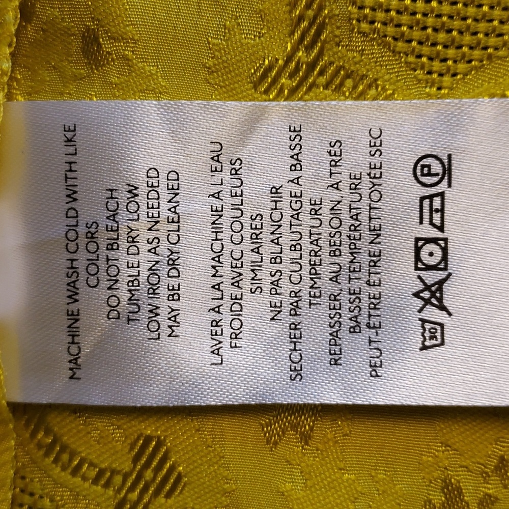 Urban Outfitters Mini Dress Yellow Jacquard Open Back Retro Mod Glam Coquette L - Picture 7 of 8